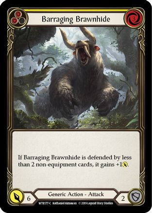 Barraging Brawnhide (Yellow) (WTR177) - Welcome to Rathe 1st Edition