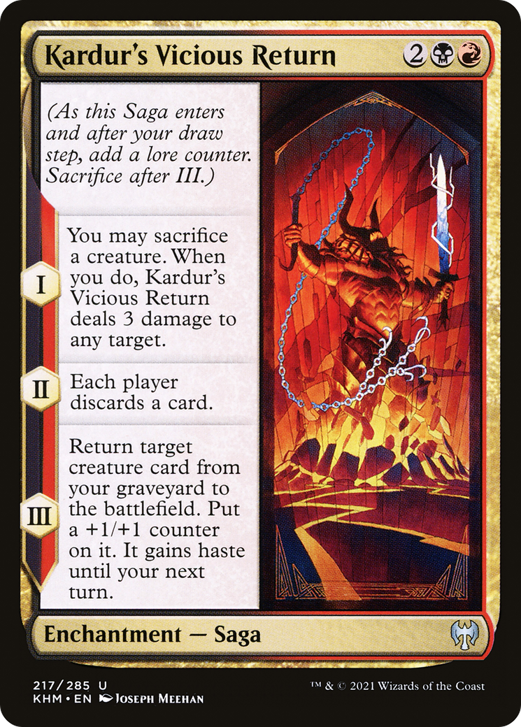 Le retour vicieux de Kardur (KHM-217) - Kaldheim Foil 