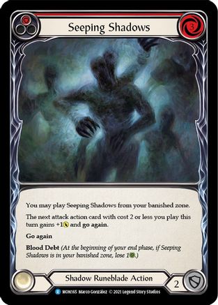 Seeping Shadows (Red) (MON165) - Monarch Unlimited Edition Rainbow Foil