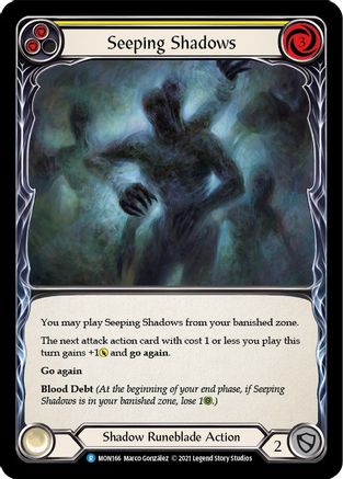 Seeping Shadows (Yellow) (MON166) - Monarch 1st Edition