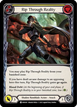 Rip Through Reality (Yellow) (MON181) - Monarch 1st Edition