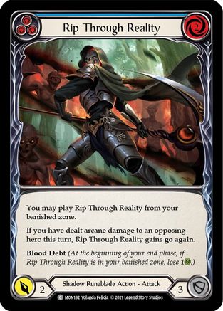 Rip Through Reality (Blue) (MON182) - Monarch 1st Edition Rainbow Foil