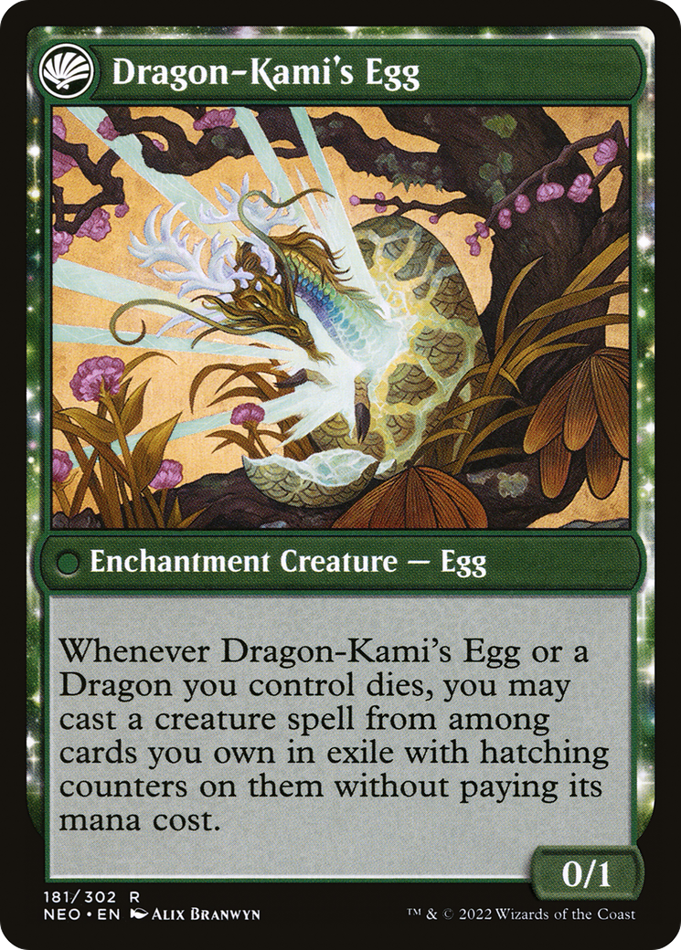 The Dragon-Kami Reborn (NEO-181) - Kamigawa: Neon Dynasty: (fandfc, enchantment) Foil