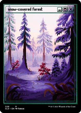 Forêt enneigée (PixelSnowLands.jpg) (feuille gravée) (SLD-329) - Secret Lair Drop Series 