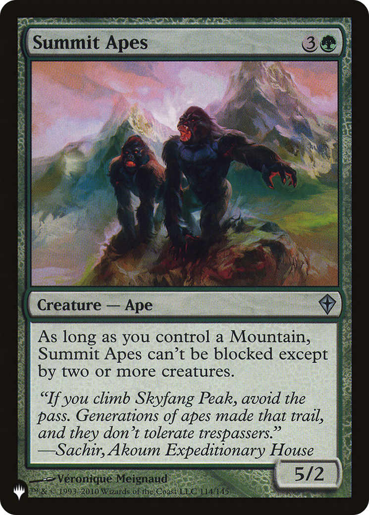 Summit Apes (LIST-WWK-114) - The List