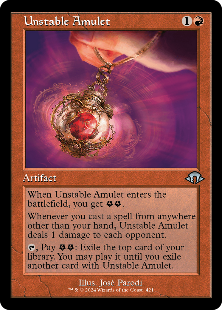 Unstable Amulet (Retro Frame) (MH3-421) - Modern Horizons 3 Foil