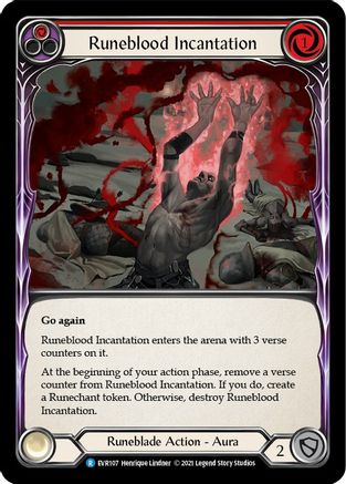 Incantation de sang runique (rouge) (EVR107) - Feuille arc-en-ciel Everfest 1re édition