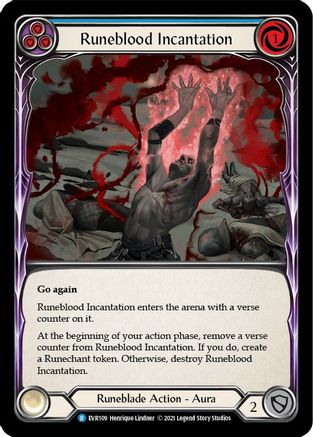 Incantation de sang runique (bleu) (EVR109) - Feuille arc-en-ciel Everfest 1re édition 
