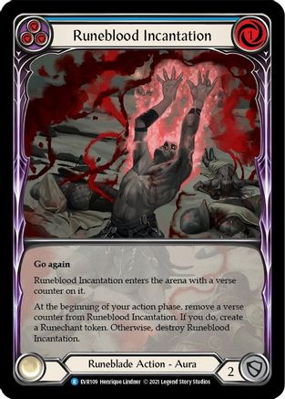 Incantation de Sang Runique (Bleu) (Extended Art) (EVR109) - Feuille Arc-en-ciel Everfest 1re Édition 