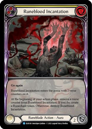 Incantation de Sang Runique (Jaune) (Extended Art) (EVR108) - Feuille Arc-en-ciel Everfest 1re Édition 