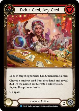 Choisissez une carte, n'importe quelle carte (rouge) (EVR167) - Everfest 1re édition Rainbow Foil 