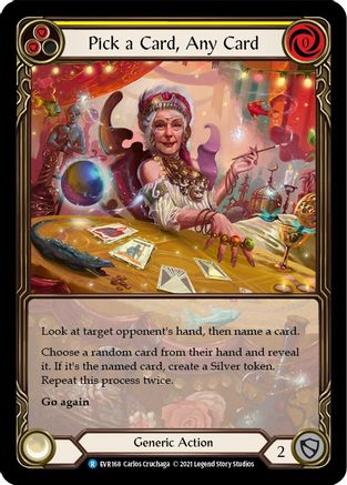 Choisissez une carte, n'importe quelle carte (jaune) (illustration étendue) (EVR168) - Everfest 1re édition Rainbow Foil 