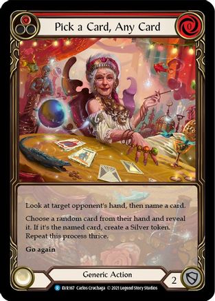 Choisissez une carte, n'importe quelle carte (rouge) (illustration étendue) (EVR167) - Everfest 1re édition Rainbow Foil 