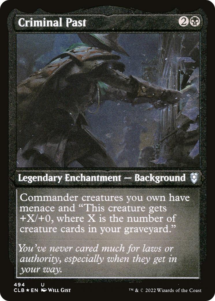 Criminal Past (CLB-494) - Commander Legends: Battle for Baldur's Gate Etched Foil