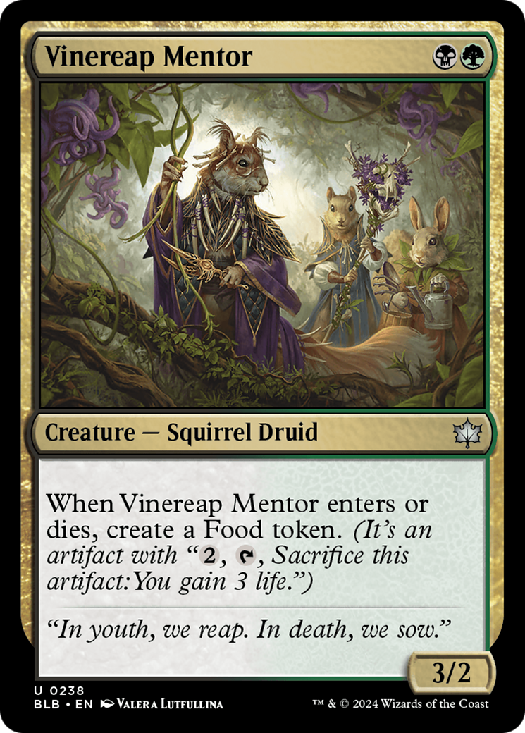 Mentor Vinereap (BLB-238) - Feuille Bloomburrow 