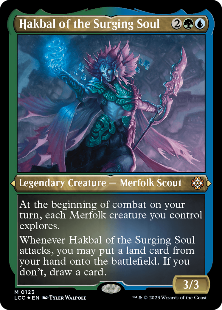 Hakbal of the Surging Soul (Display Commander) - Thick Stock (LCC-123) - The Lost Caverns of Ixalan Commander Etched Foil