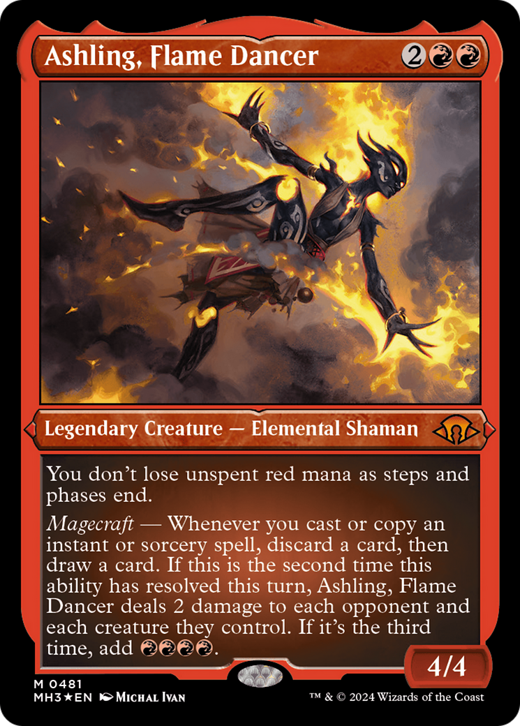 Ashling, danseur de flammes (MH3-481) - Feuille gravée Modern Horizons 3 