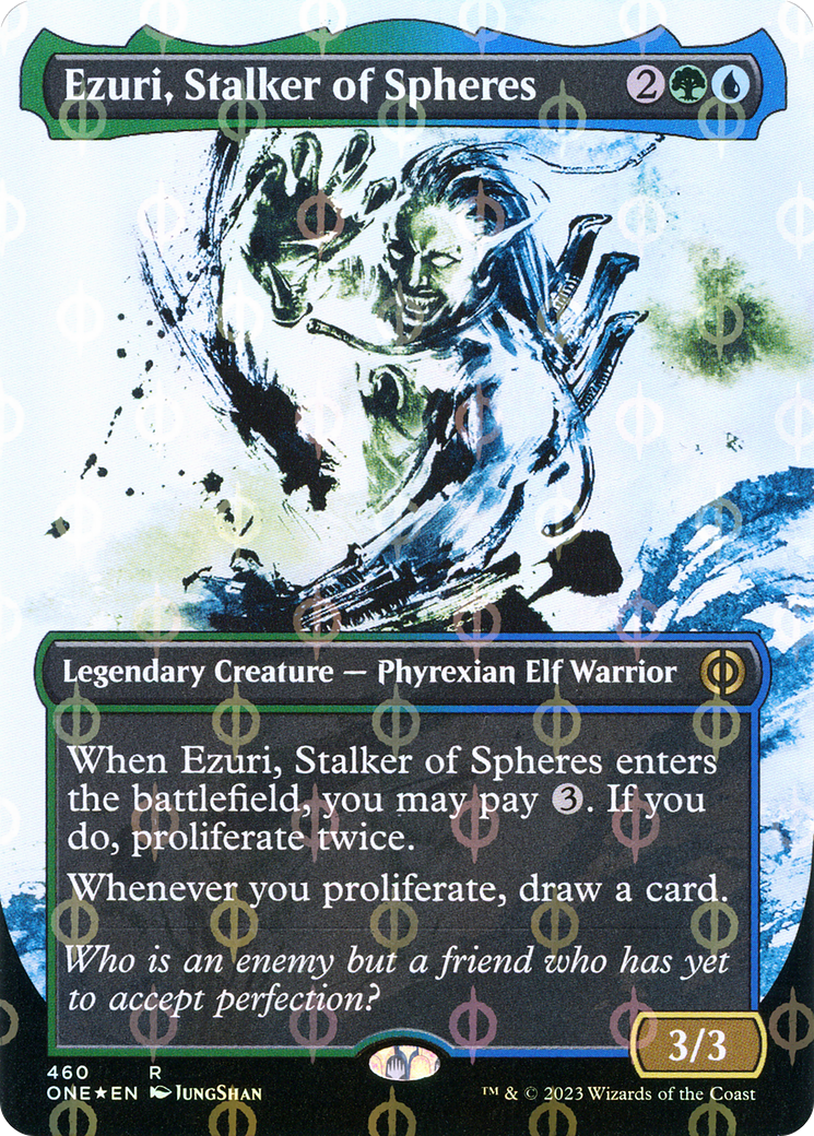 Ezuri, traqueur des sphères (ONE-460) - Phyrexia : All Will Be One : (Showcase) (Borderless) Foil 