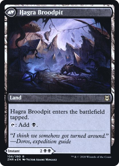 Hagra Mauling // Hagra Broodpit (PRE-106S) - Feuille promotionnelle Zendikar Rising 
