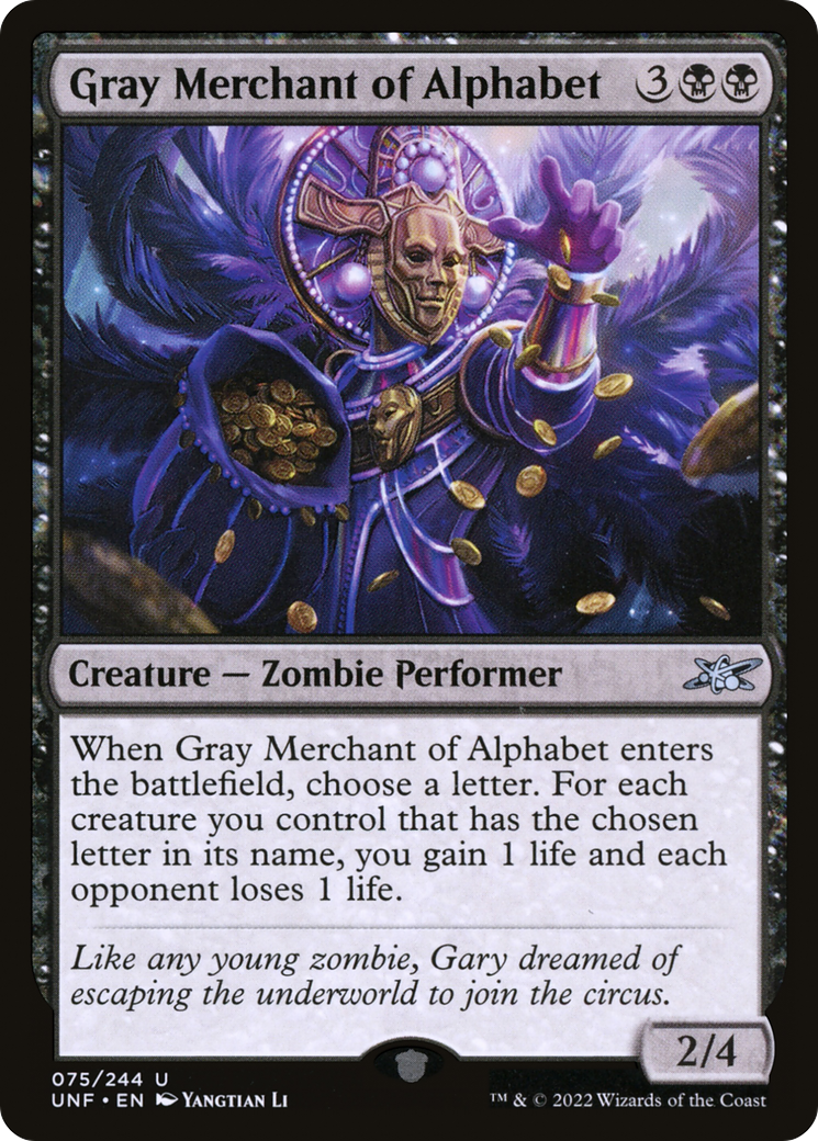 Gray Merchant of Alphabet (UNF-075) - Unfinity