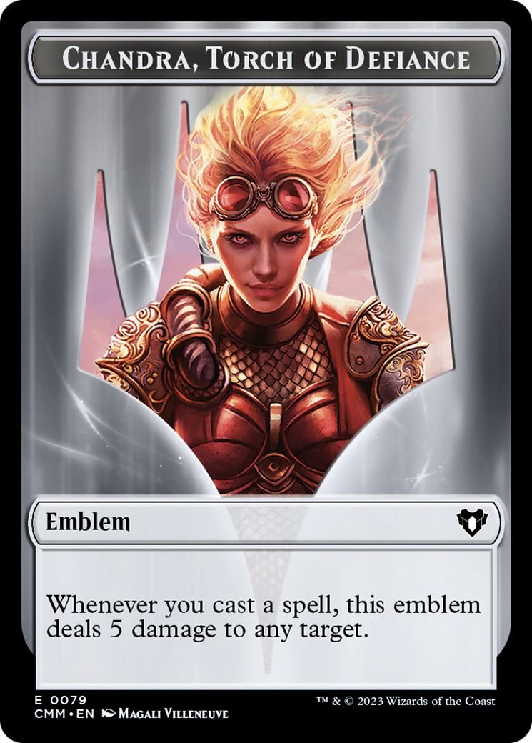 Chandra, Torch of Defiance Emblem (TCMM-079) - Commander Masters Tokens
