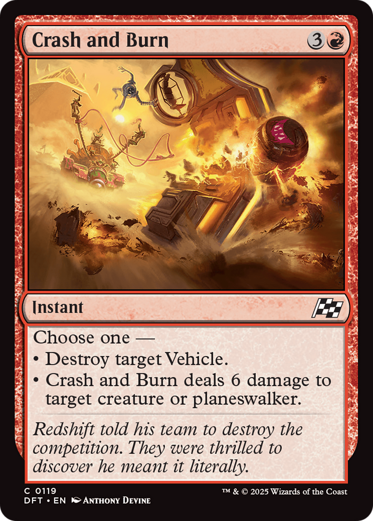 Crash and Burn (-119) - Feuille d'Aetherdrift 