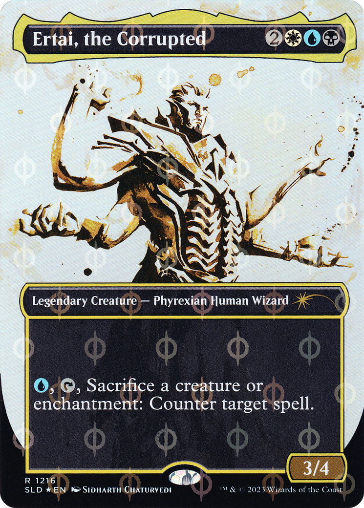 Ertai, the Corrupted (Step-and-Compleat Foil) (SLD-1216) - Secret Lair Drop (Borderless) Foil
