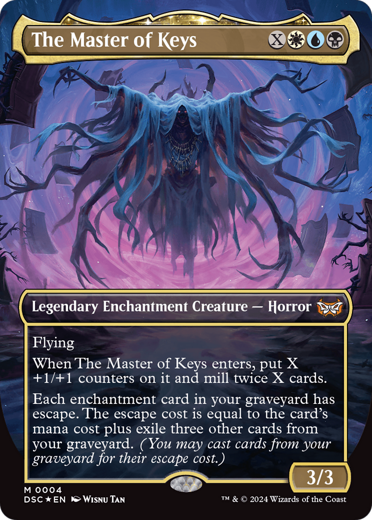 The Master of Keys (DSC-004) - Duskmourn: House of Horror Commander: (enchantment) (Borderless) Foil