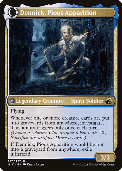 Dennick, Pious Apprentice (MID-217) - Innistrad: Midnight Hunt: (Double Faced Transform)