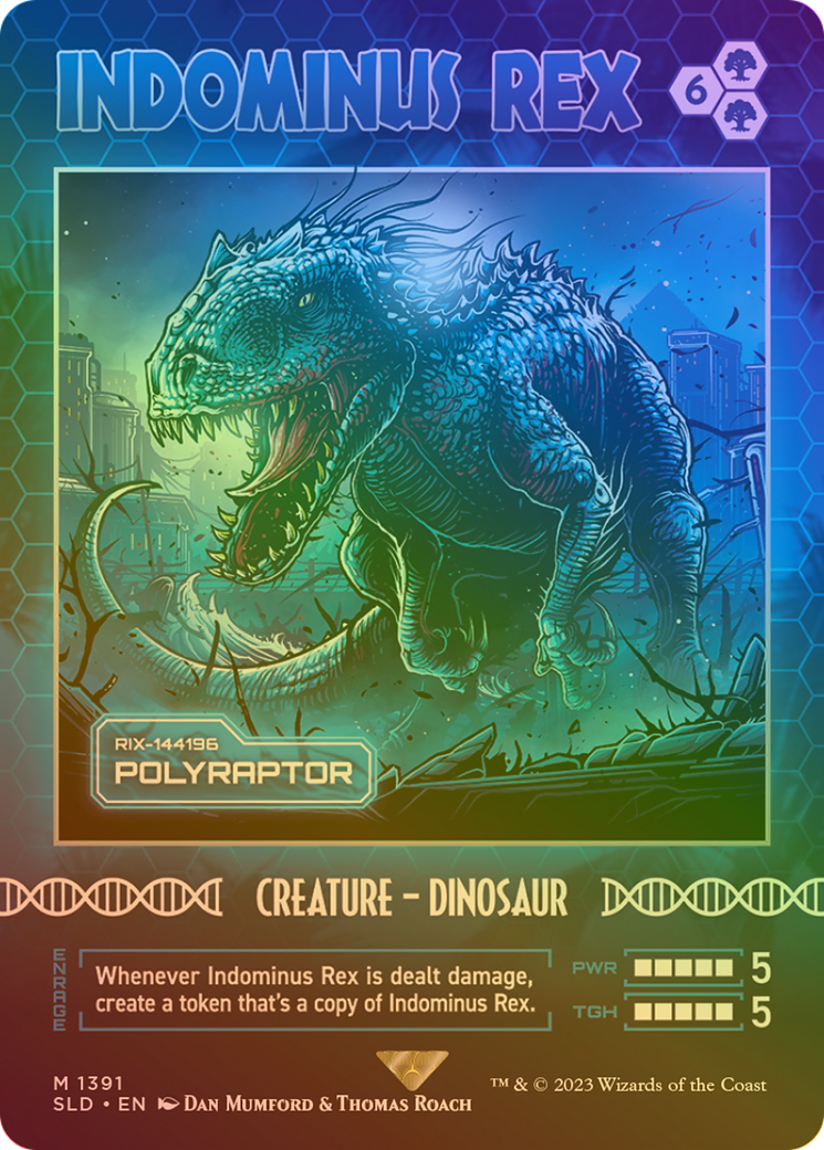 Indominus Rex - Polyraptor (Rainbow Foil) (SLD-1391★) - Secret Lair Drop / Indominus Rex (Borderless) Foil