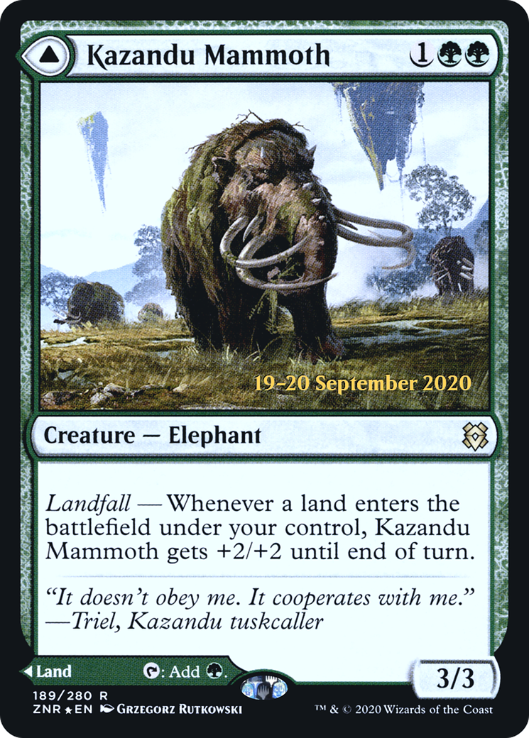 Kazandu Mammoth (PRE-189S) - Zendikar Rising Promos Foil