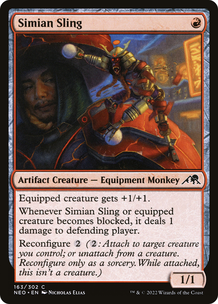 Simian Sling (NEO-163) - Kamigawa : Neon Dynasty Foil 