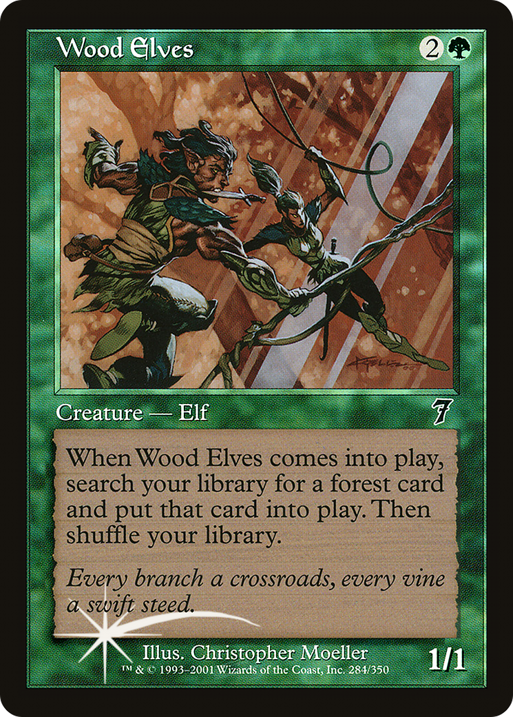 Wood Elves (7ED-284★) - Seventh Edition Foil