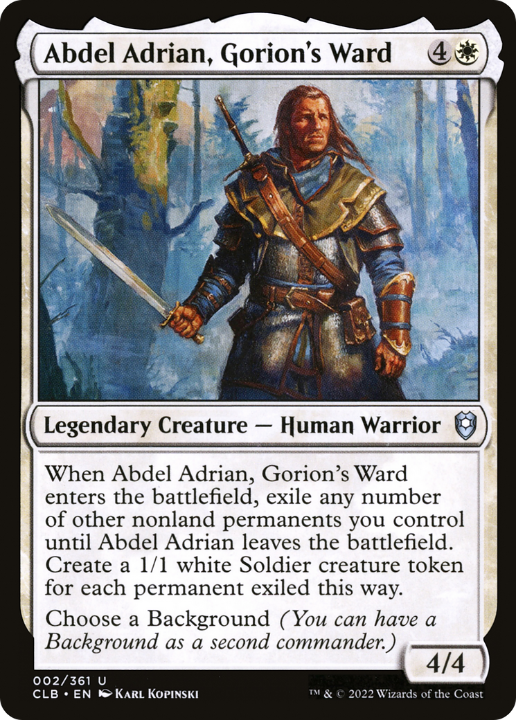 Abdel Adrian, pupille de Gorion (CLB-002) - Commander Legends : La Bataille pour Baldur's Gate (version foil) 