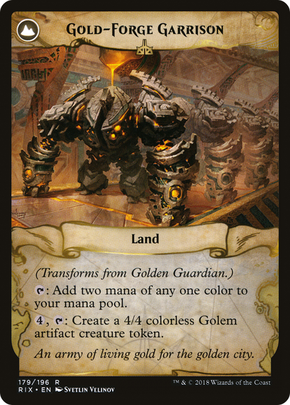 Golden Guardian (RIX-179) - Rivals of Ixalan: (compasslanddfc) Foil