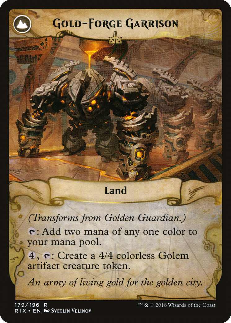 Golden Guardian (RIX-179) - Rivals of Ixalan: (compasslanddfc) Foil