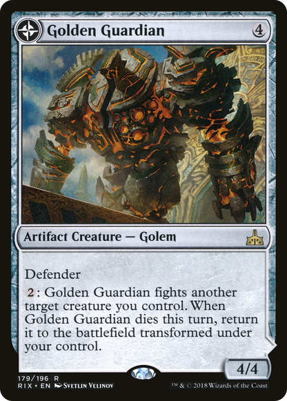 Golden Guardian (RIX-179) - Rivals of Ixalan: (compasslanddfc) Foil