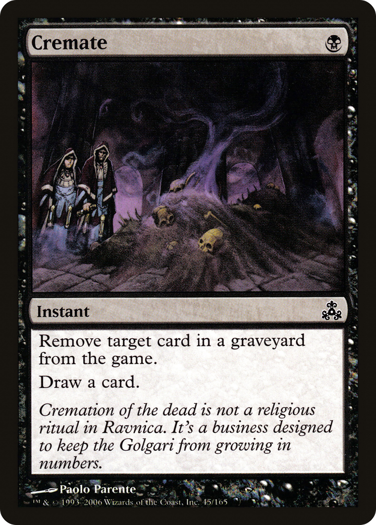 Crémate (GPT-045) - Feuille du Pacte des Guildes 