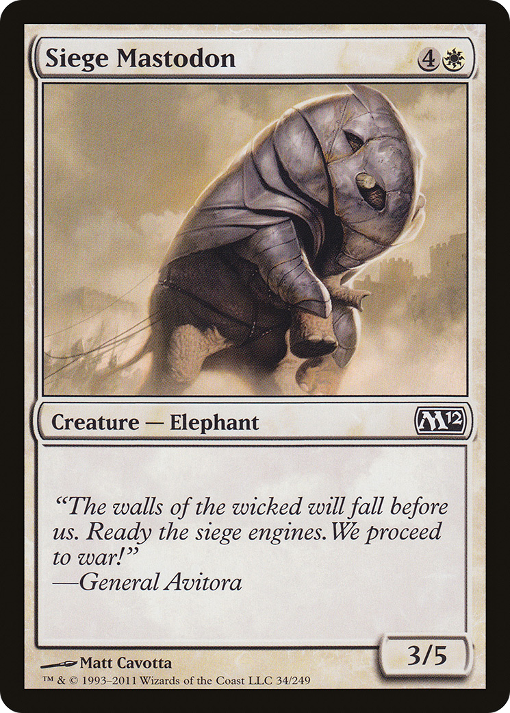 Siege Mastodon (M12-034) - Magic 2012 Foil