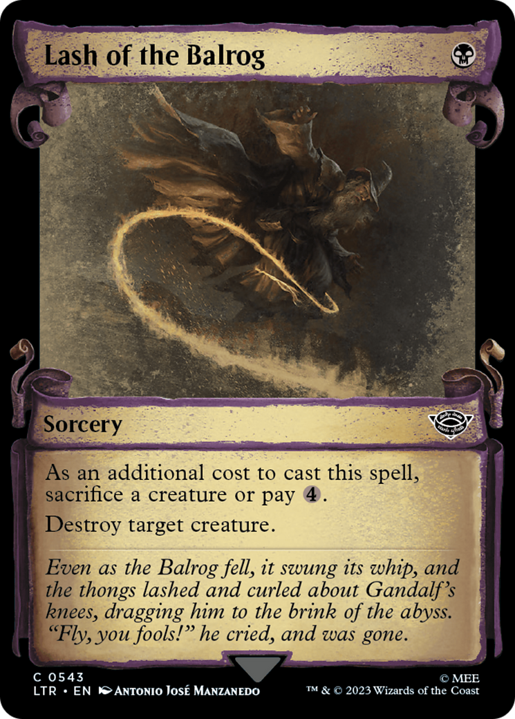 Lash of the Balrog (Showcase Scrolls) (LTR-543) - The Lord of the Rings: Tales of Middle-earth: (Showcase) Foil