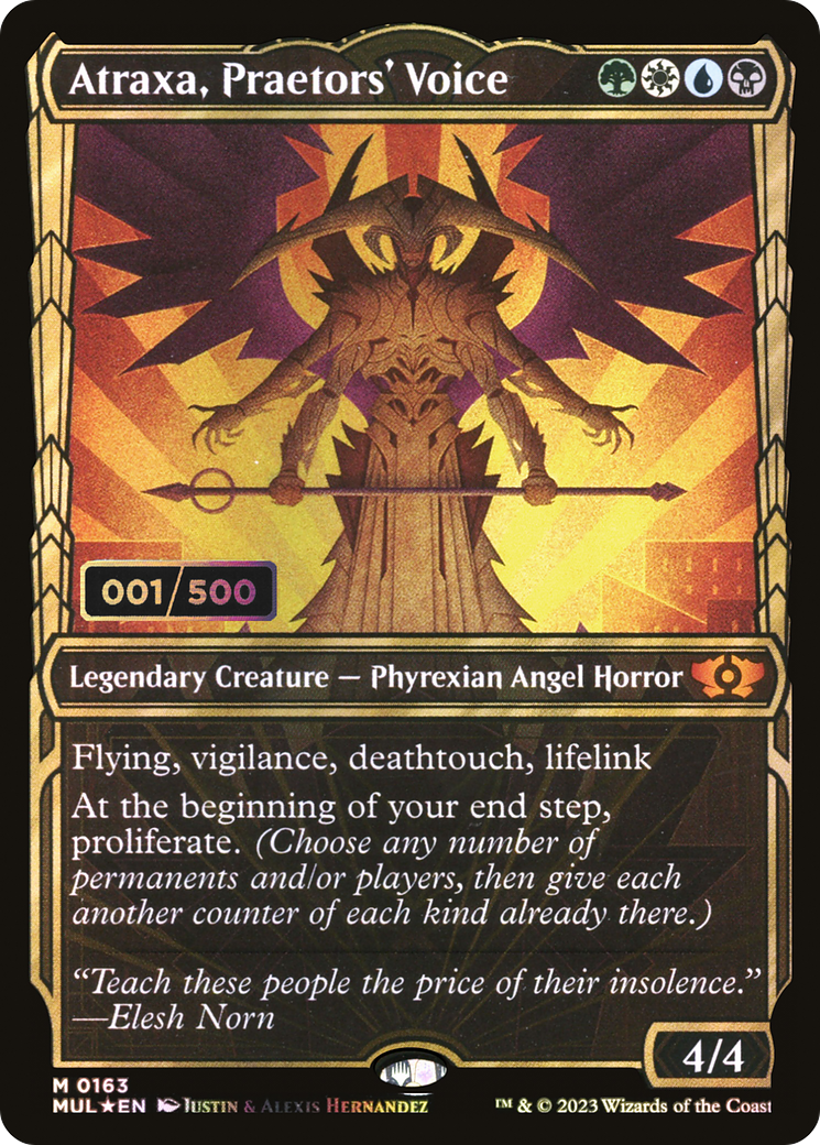 Atraxa, Praetors' Voice (Serial Numbered) (MUL-163) - Multiverse Legends: (Showcase) Foil