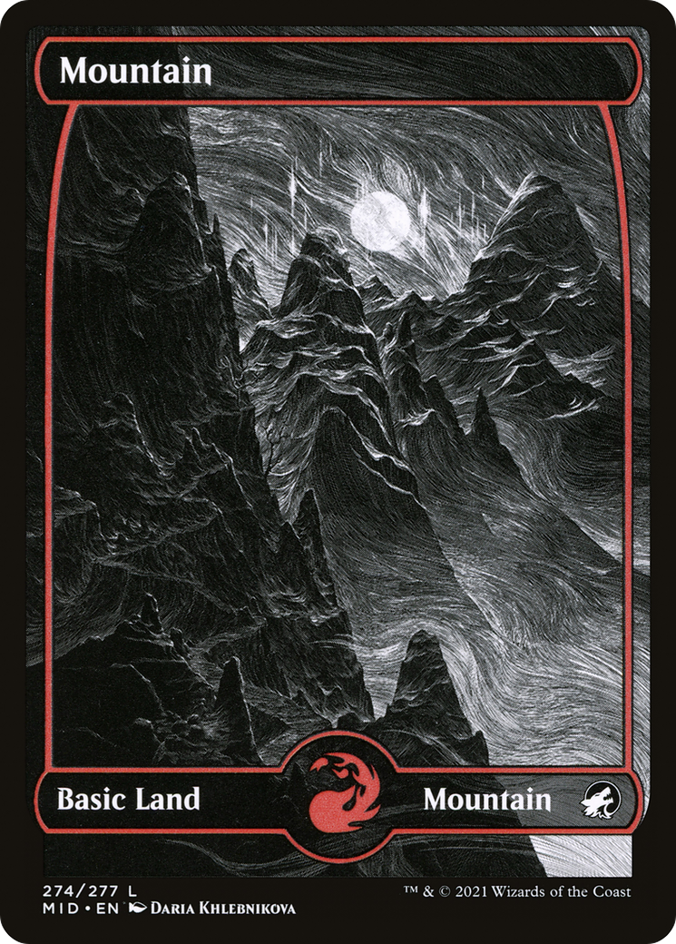Mountain (274) (MID-274) - Innistrad: Midnight Hunt: (Full Art, Showcase) Foil