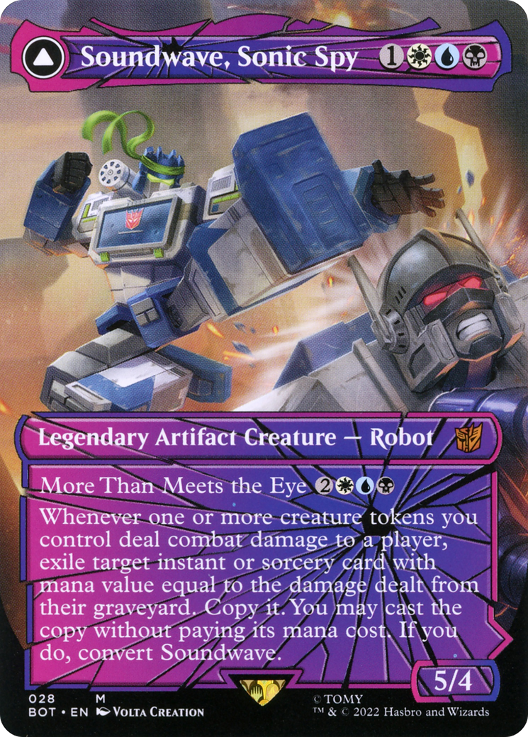 Soundwave, Sonic Spy // Soundwave, Capitaine Supérieur (BOT-028) - Transformers : (shatteredglass, convertdfc) (Borderless) 