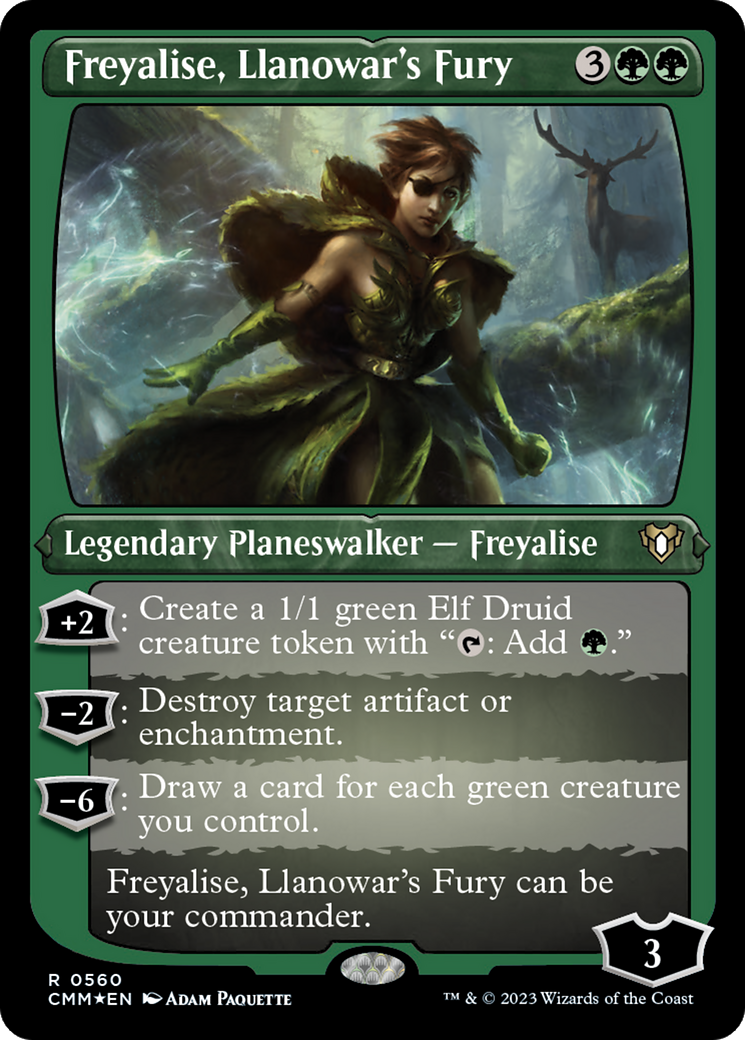 Freyalise, Fureur de Llanowar (CMM-560) - Commander Masters Etched Foil 