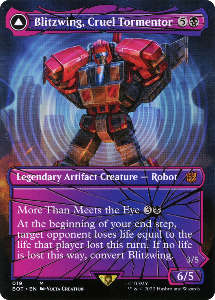 Blitzwing, Tourmenteur Cruel // Blitzwing, Assaillant Adaptatif (BOT-019) - Transformers : (convertdfc, shatteredglass) (Borderless) 
