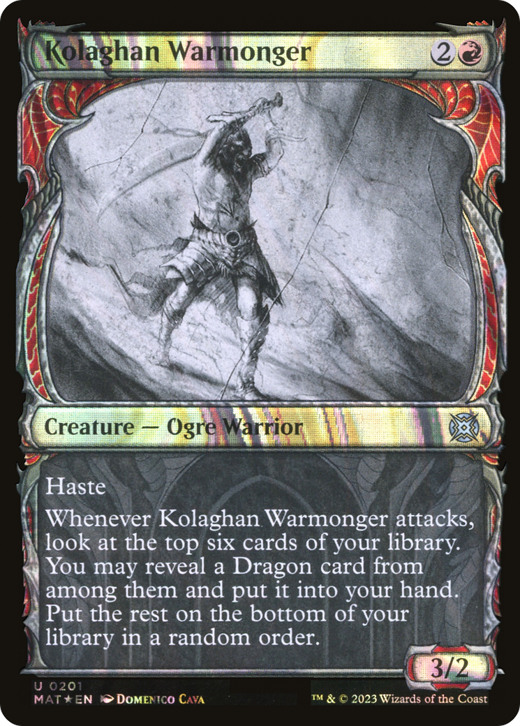 Kolaghan Warmonger (Halo Foil) (MAT-201) - March of the Machine: The Aftermath: (Showcase) Foil