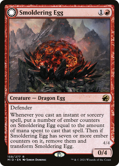 Smoldering Egg (MID-159) - Innistrad: Midnight Hunt: (Double Faced Transform)