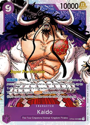 Kaido (003) (ST04-003) - Deck de démarrage pré-version 4 : Animal Kingdom Pirates Foil 