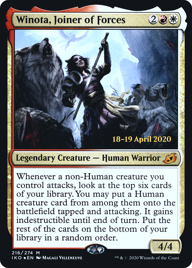 Winota, Joiner of Forces (PRE-216S) - Ikoria : Lair of Behemoths Promos Foil