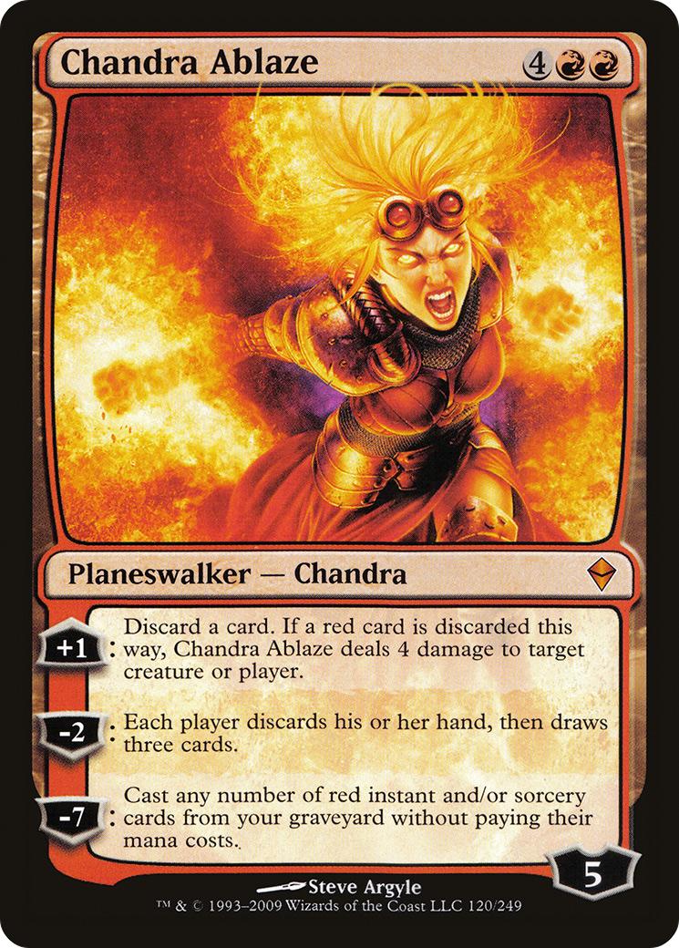 Chandra Enflammée (ZEN-120) - Feuille de Zendikar 